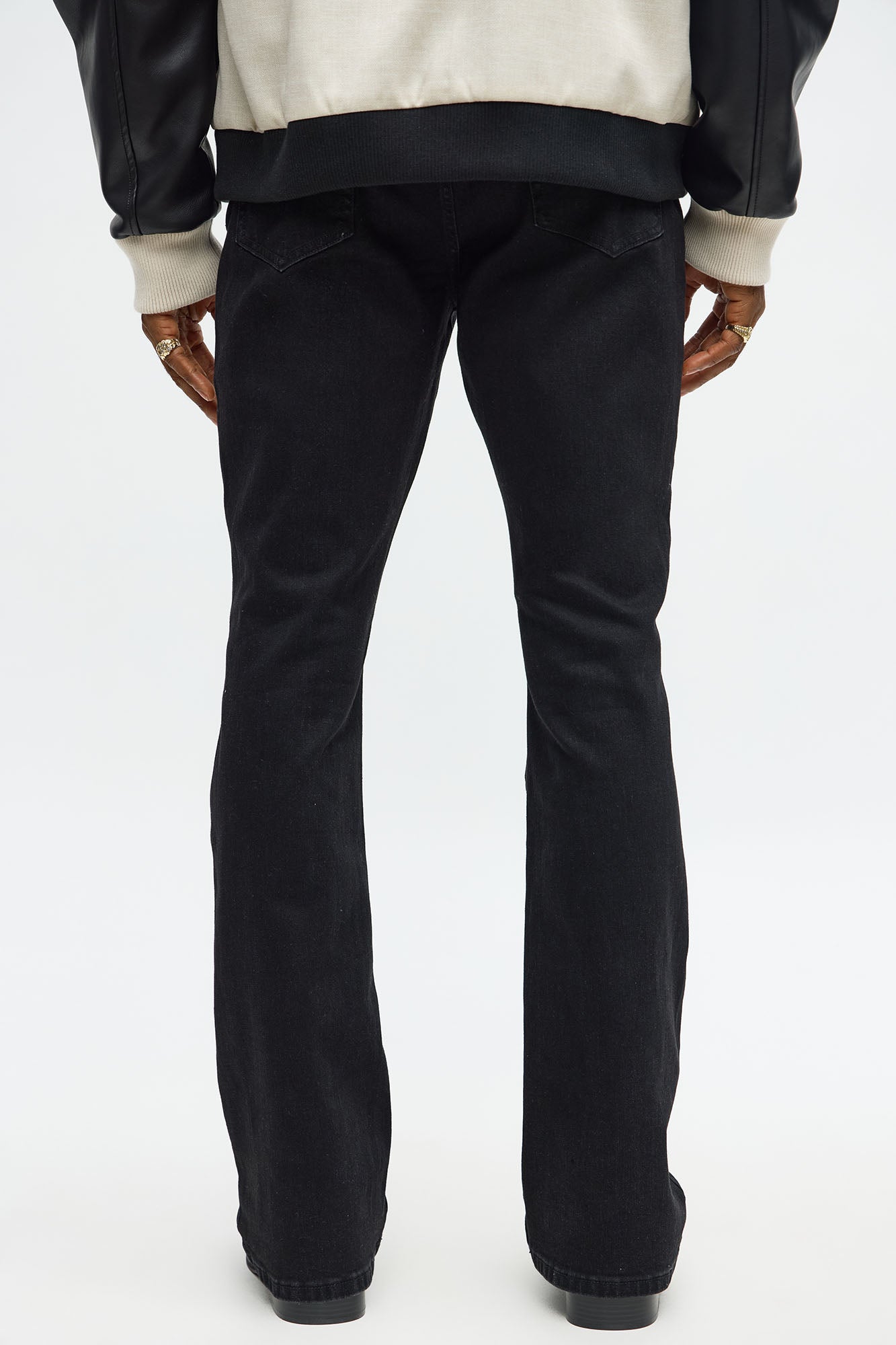 Stacked Skinny Flare Just Enough Distressed Jean - Black