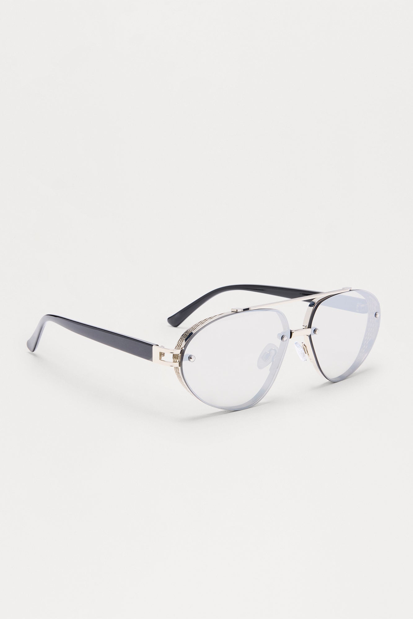 Tough Aviator Metal Frame Sunglasses - Black/Silver