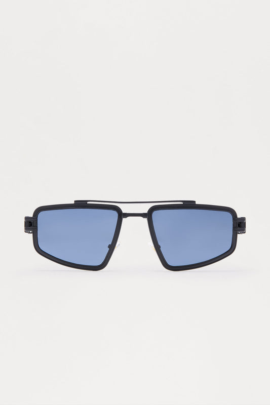 Engineered Aviator Metal Frame Sunglasses - Black