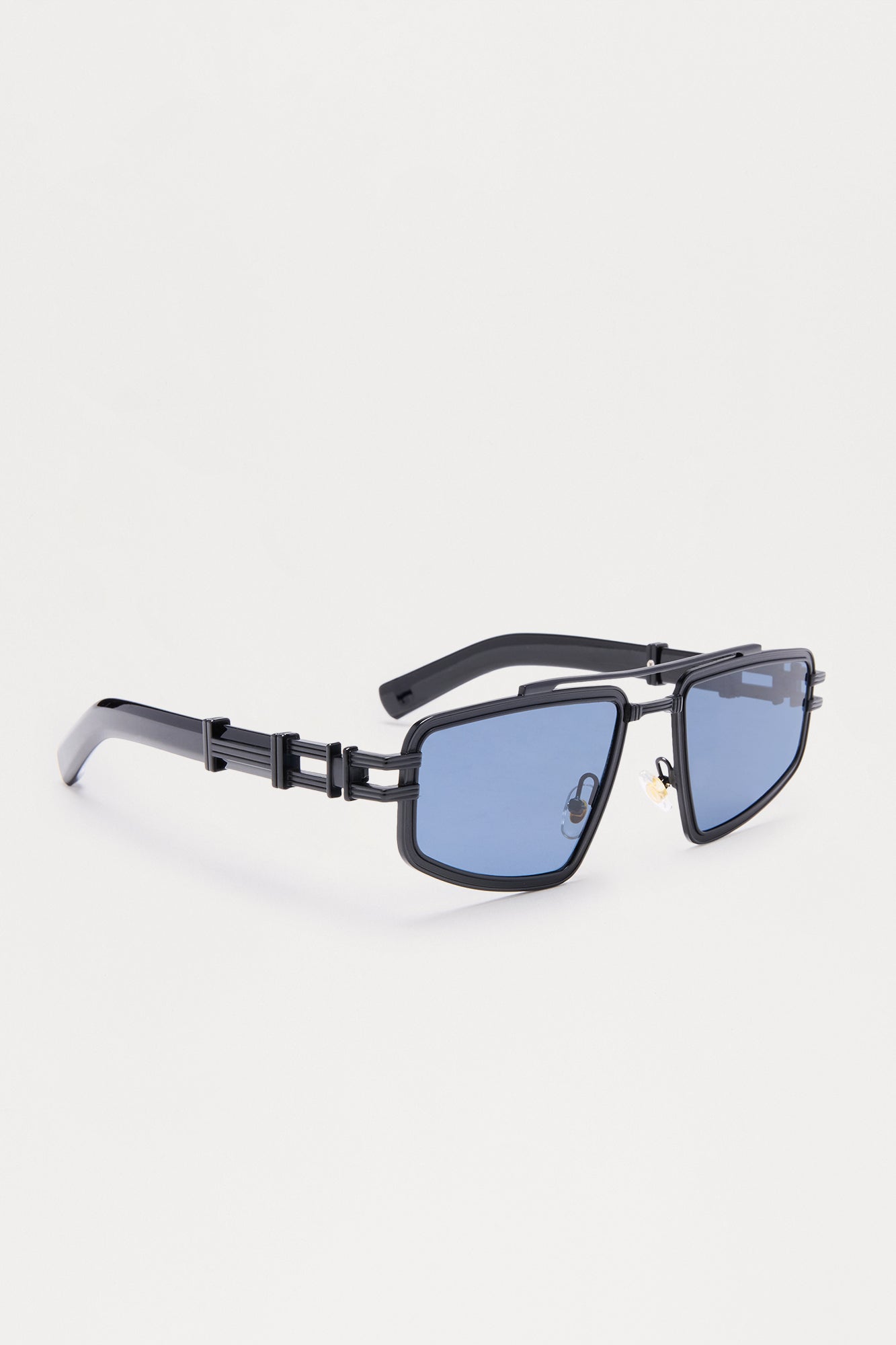 Engineered Aviator Metal Frame Sunglasses - Black