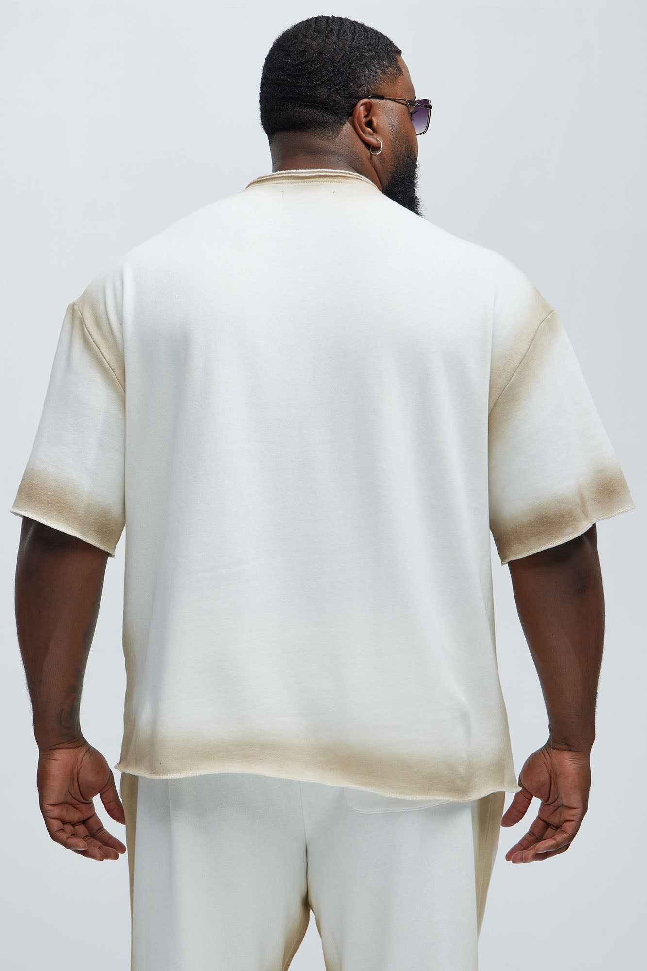 Tyson Blurred Lines Relaxed Fleece Tee - Cream