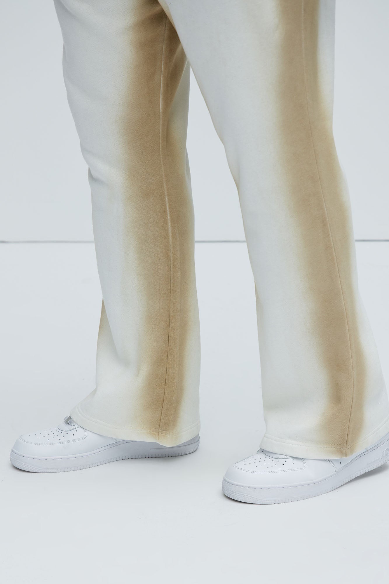 Tyson Blurred Lines Skinny Flare Sweatpants - Cream