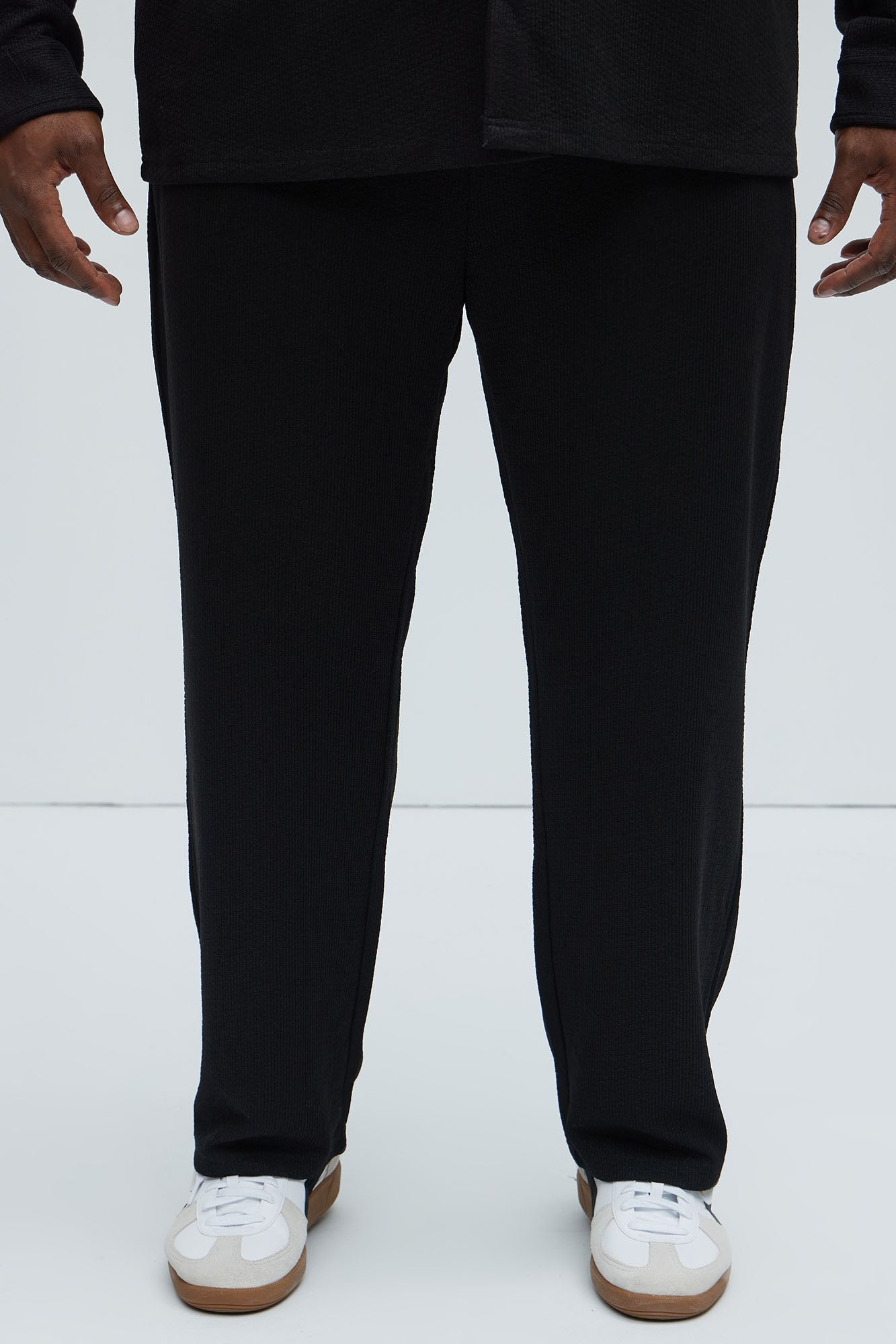Capstan Straight Textured Pants - Black