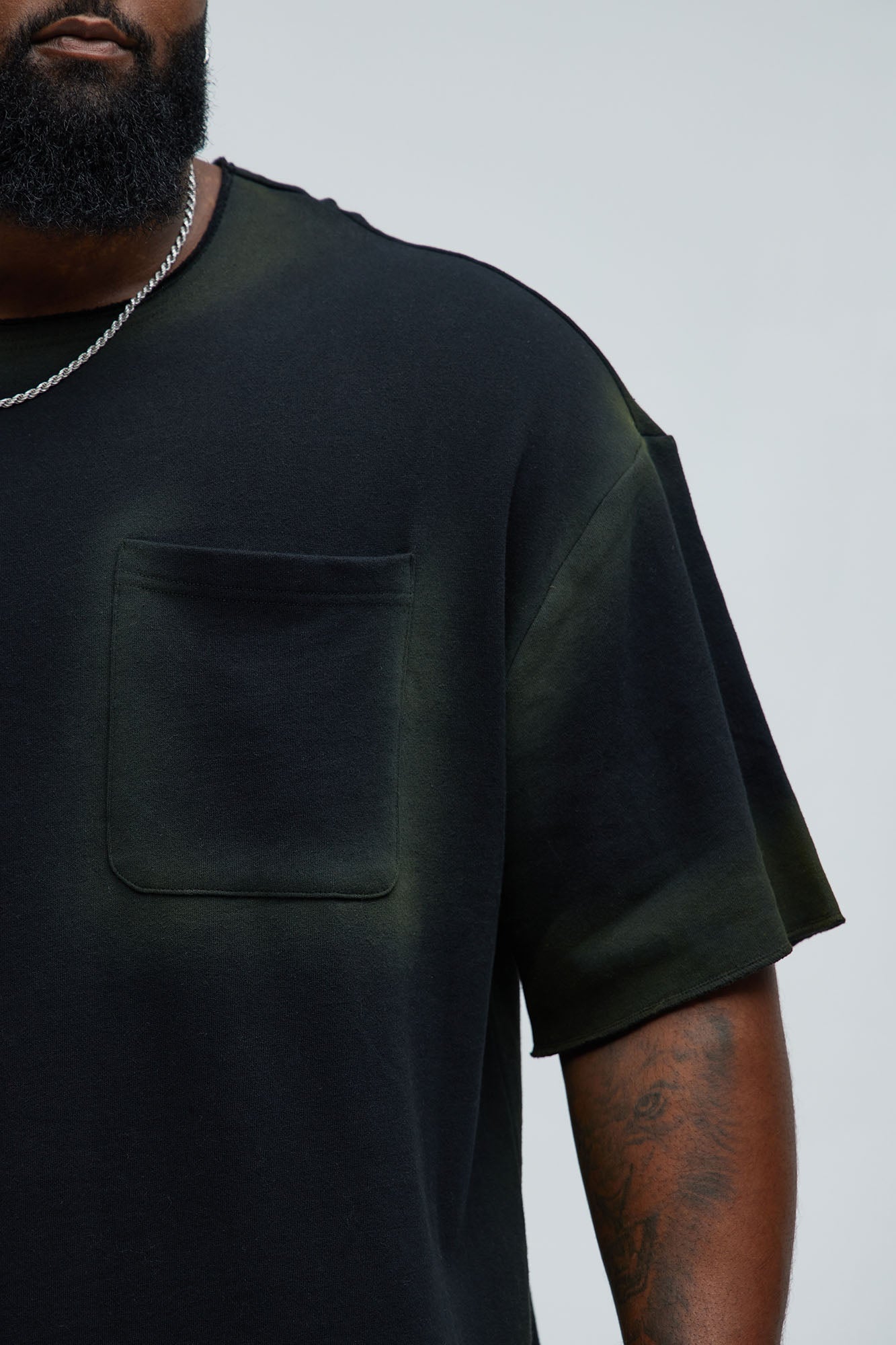 Tyson Blurred Lines Relaxed Fleece Tee - Black