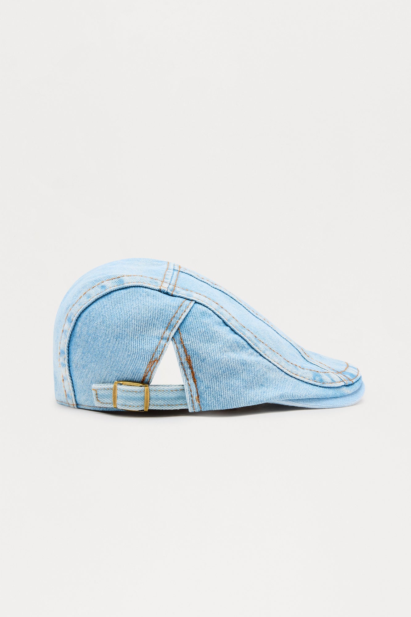 Adjustable Denim Flat Cap - Light Wash