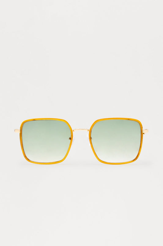 Riot Square Metal Frame Sunglasses - Yellow