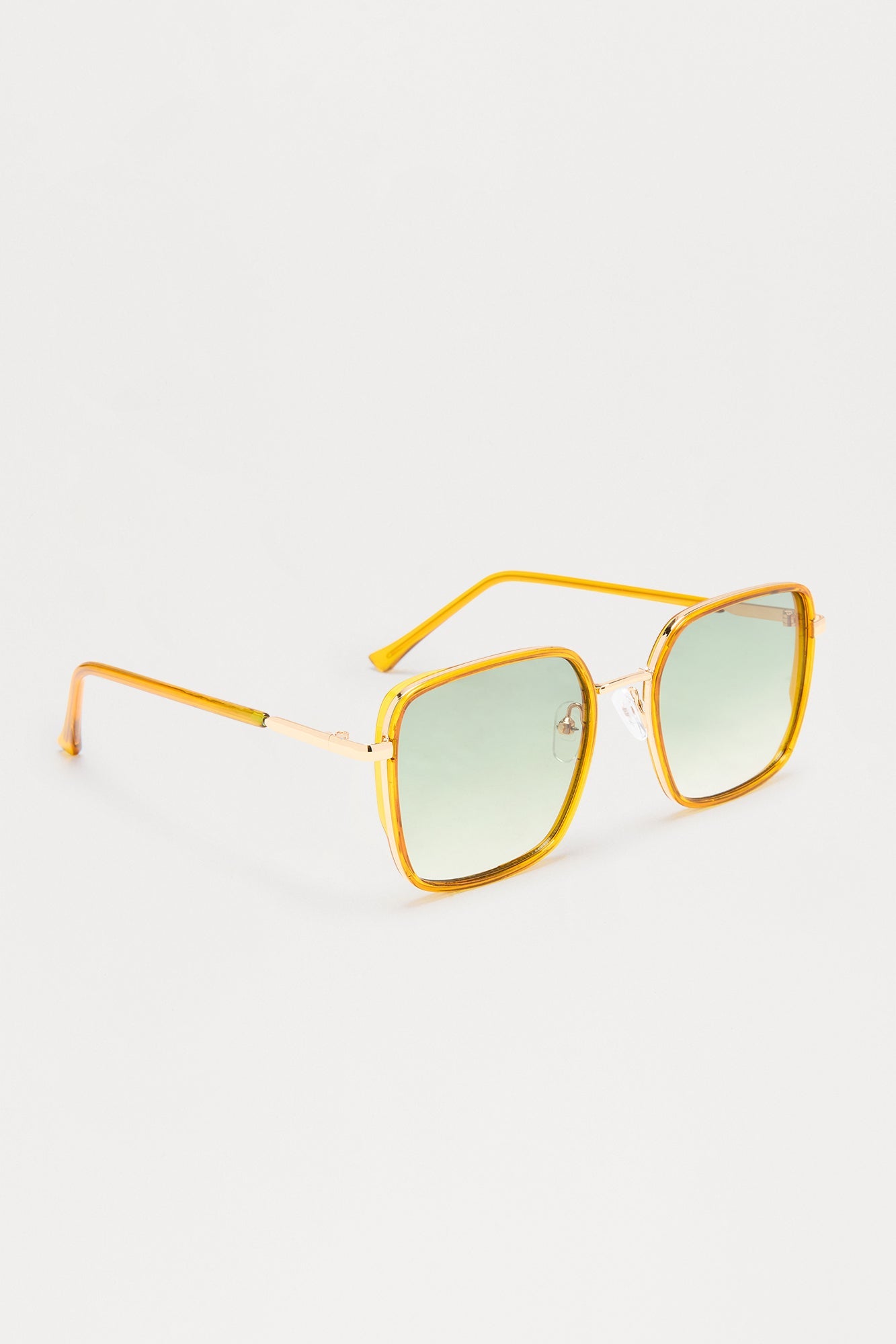 Riot Square Metal Frame Sunglasses - Yellow