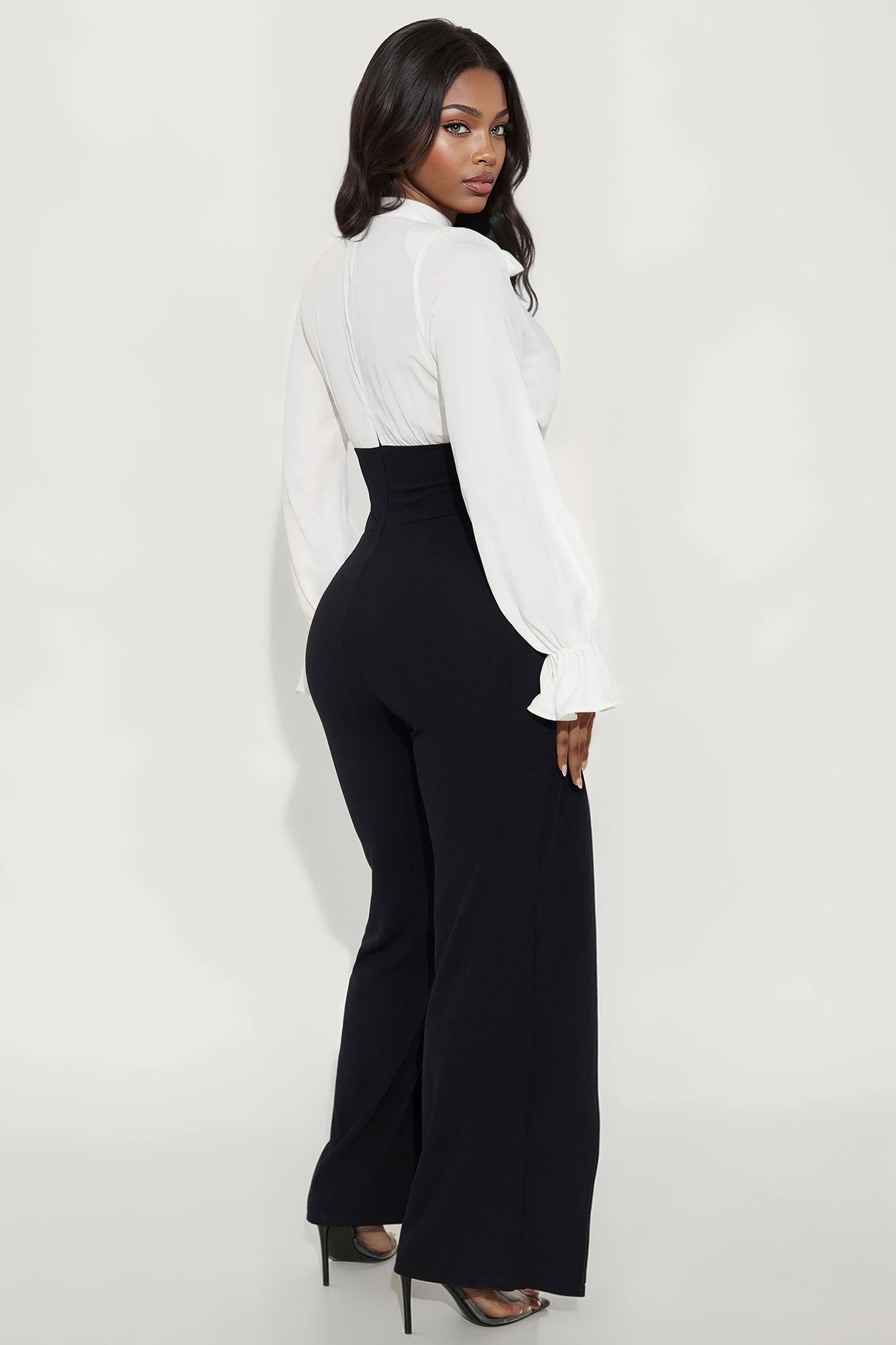 Monica Crepe Tie Neck Jumpsuit - Black