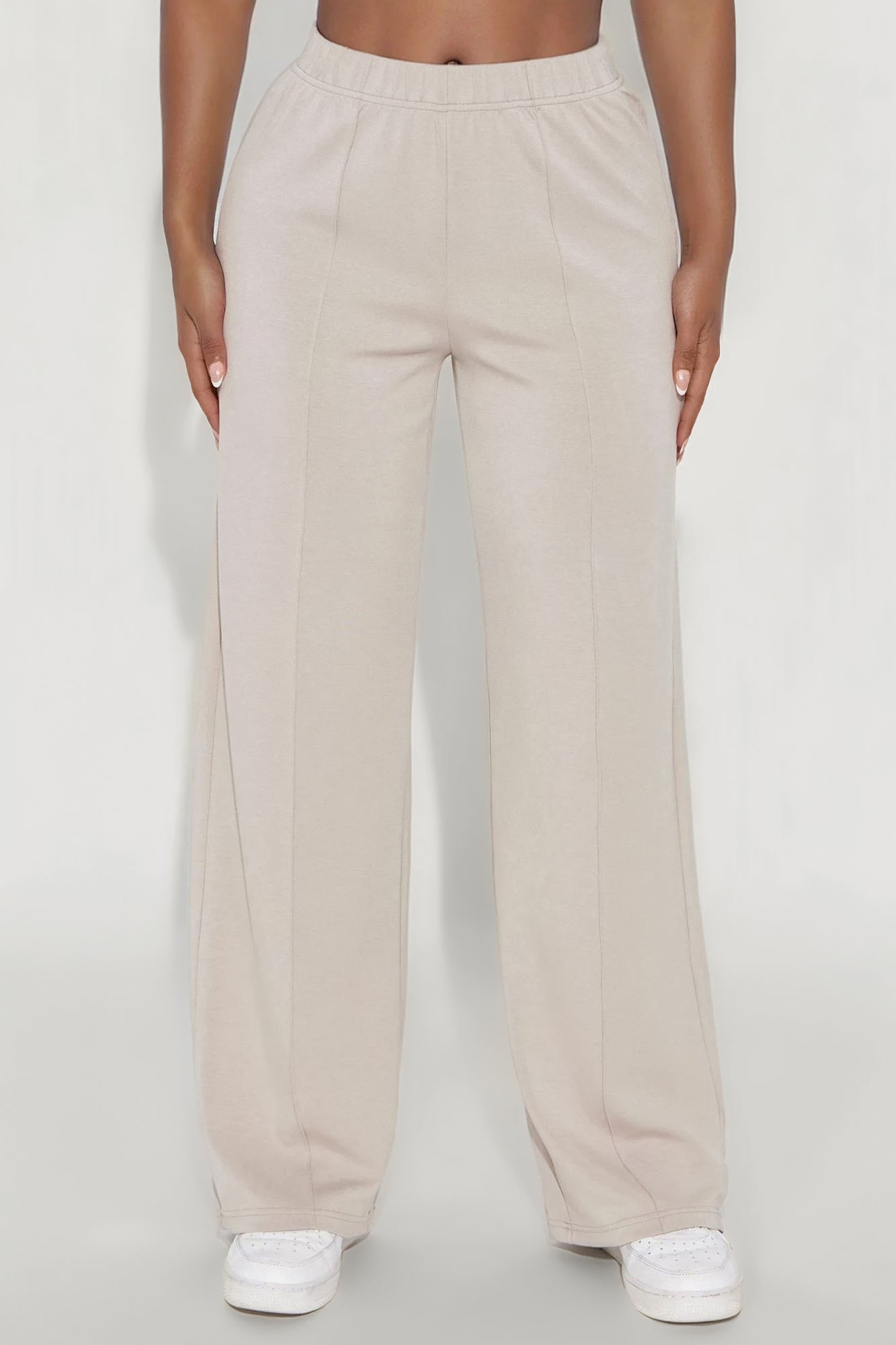 Stephanie Ultra Soft Wide Leg Sweatpant - Stone