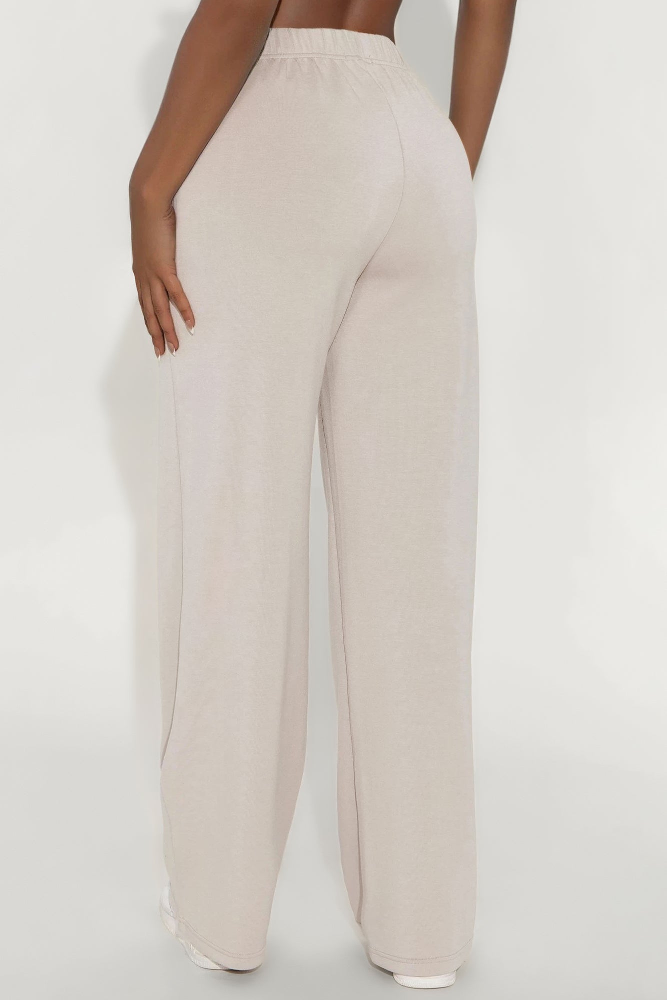 Stephanie Ultra Soft Wide Leg Sweatpant - Stone