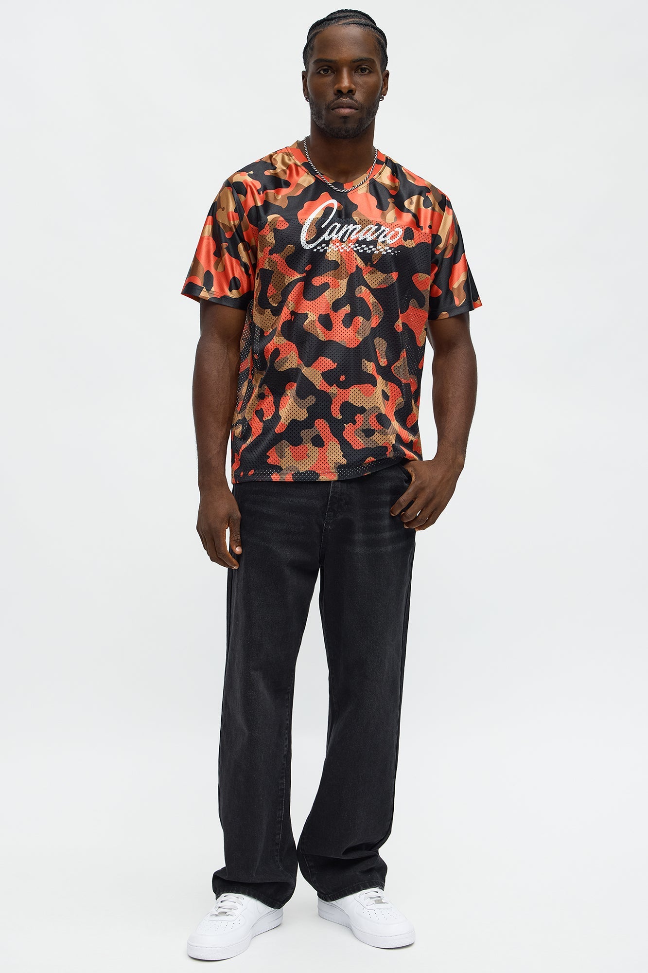 Camaro Combat Print Mesh Jersey - Orange/combo