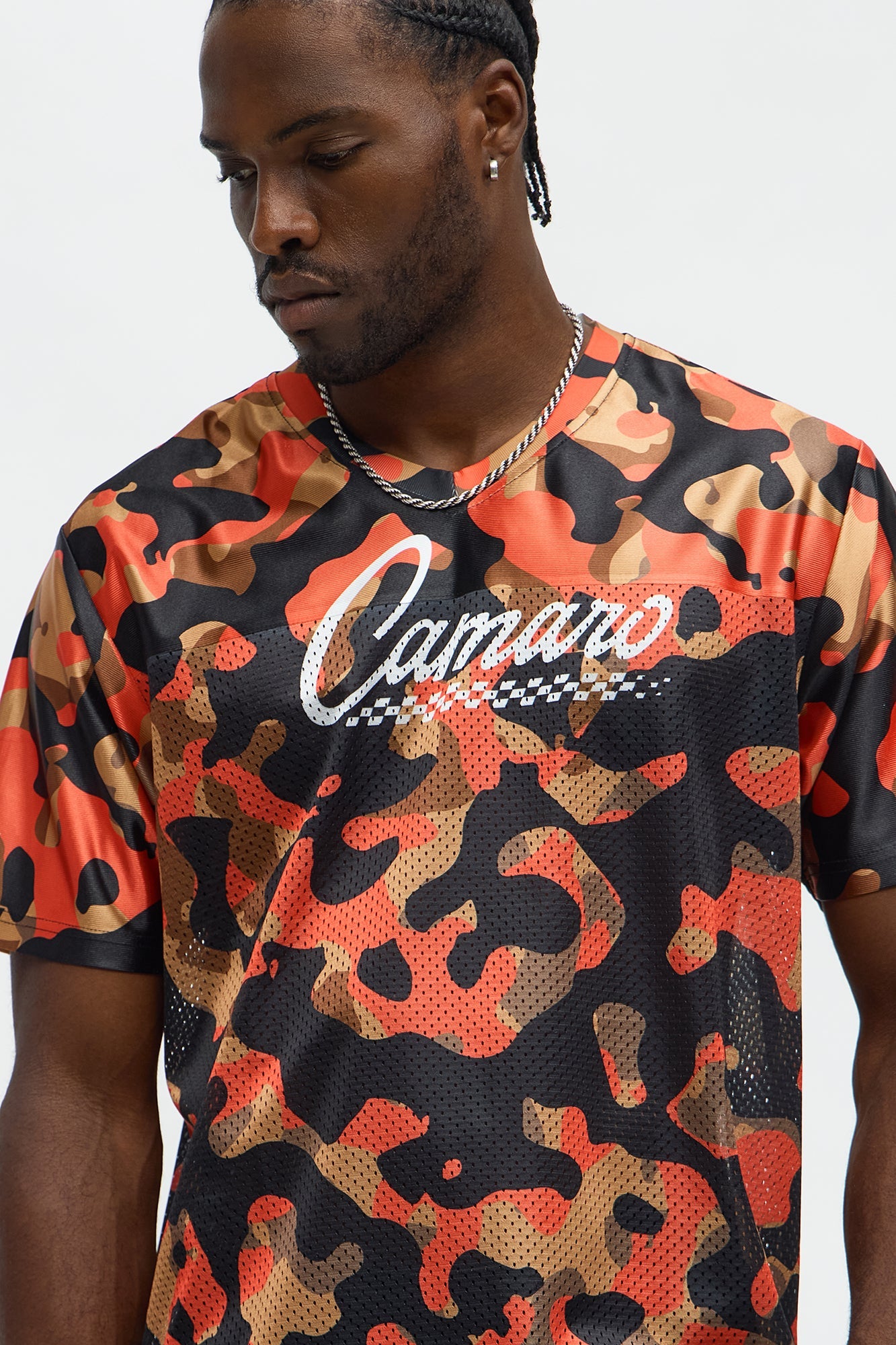 Camaro Combat Print Mesh Jersey - Orange/combo