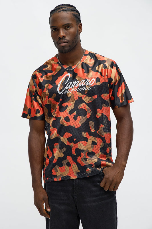 Camaro Combat Print Mesh Jersey - Orange/combo