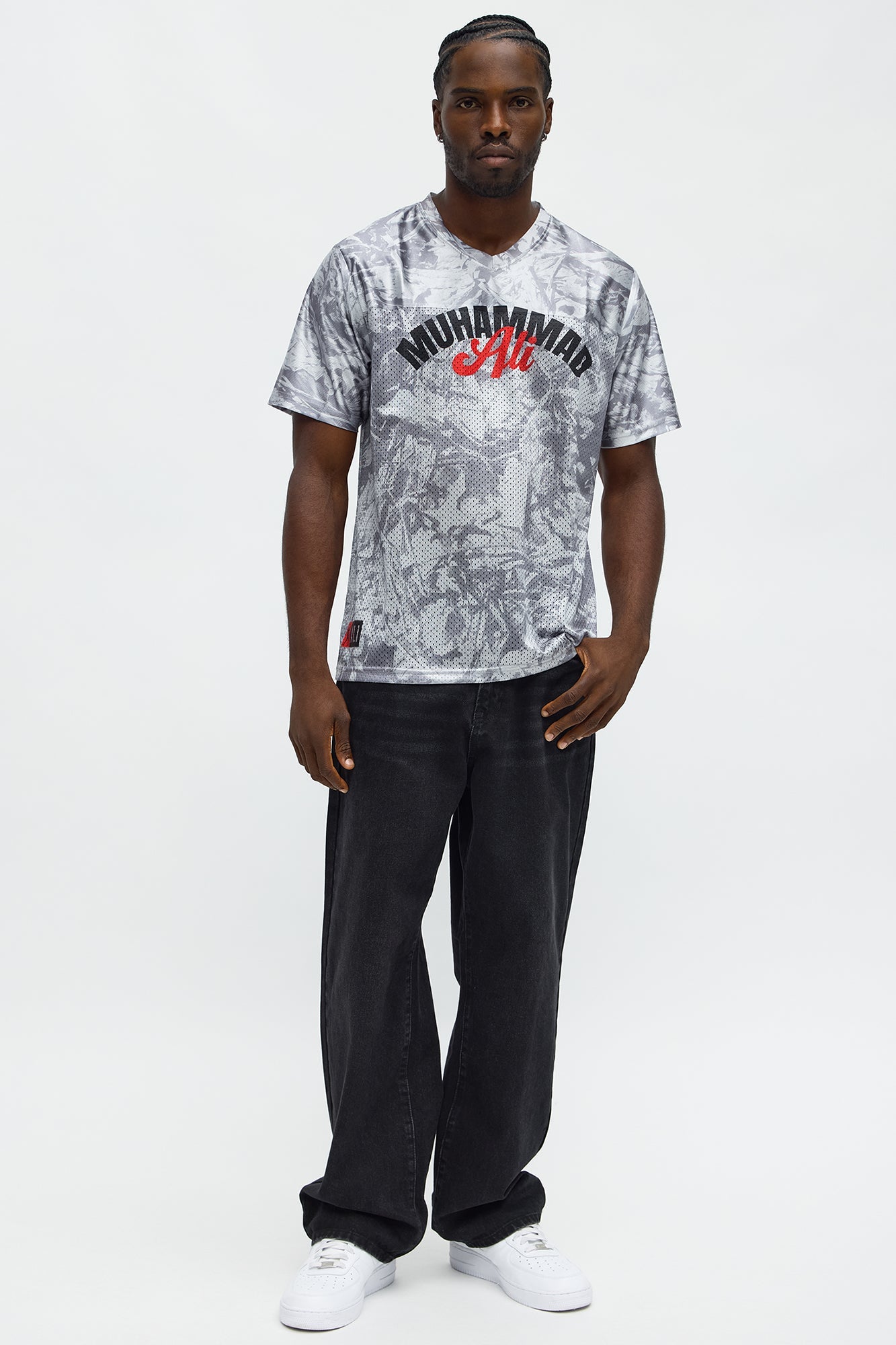 Muhammad Ali Camo Mesh Jersey - Grey