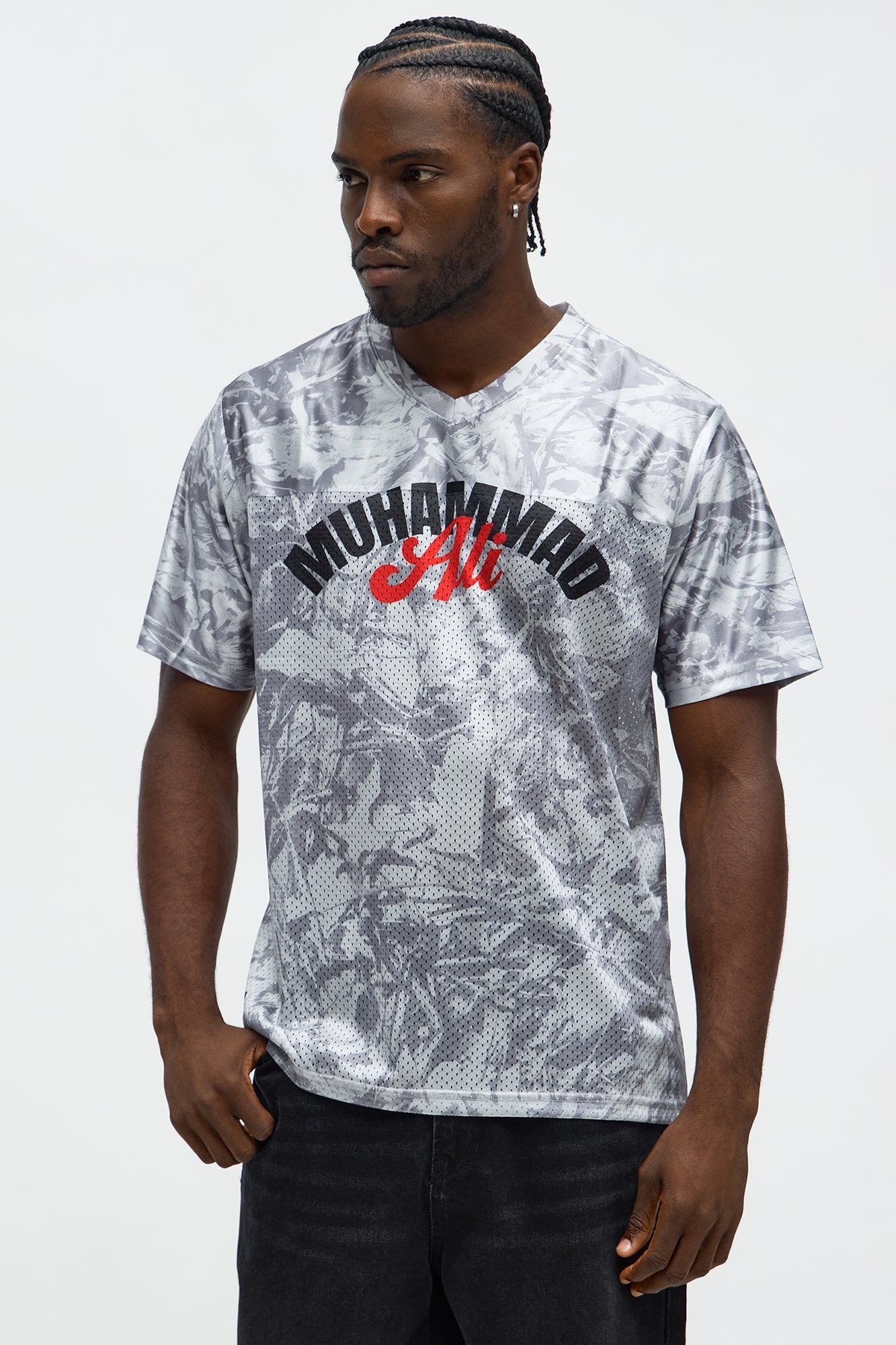 Muhammad Ali Camo Mesh Jersey - Grey