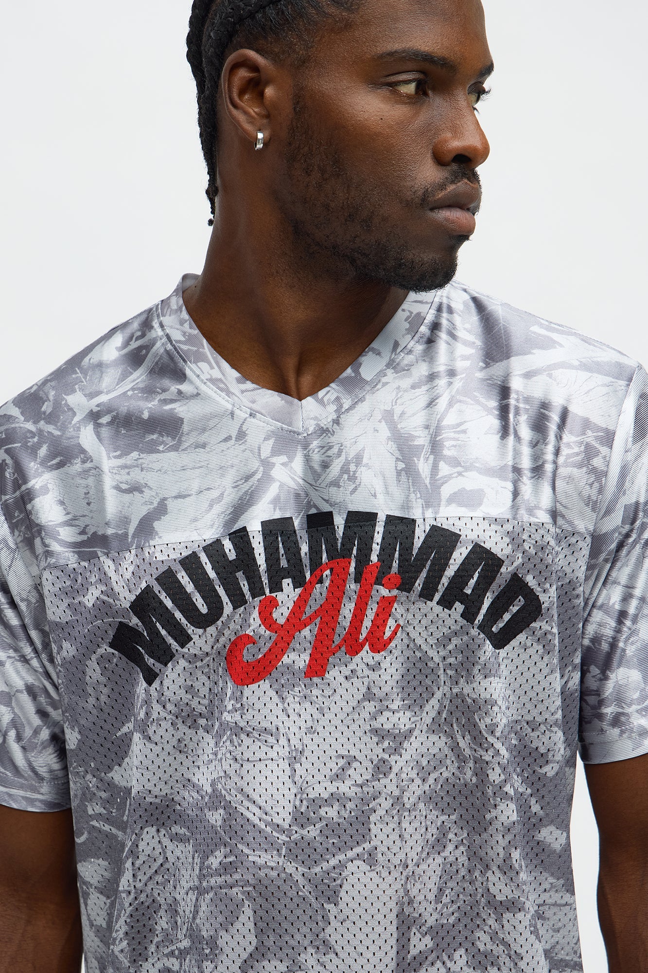 Muhammad Ali Camo Mesh Jersey - Grey