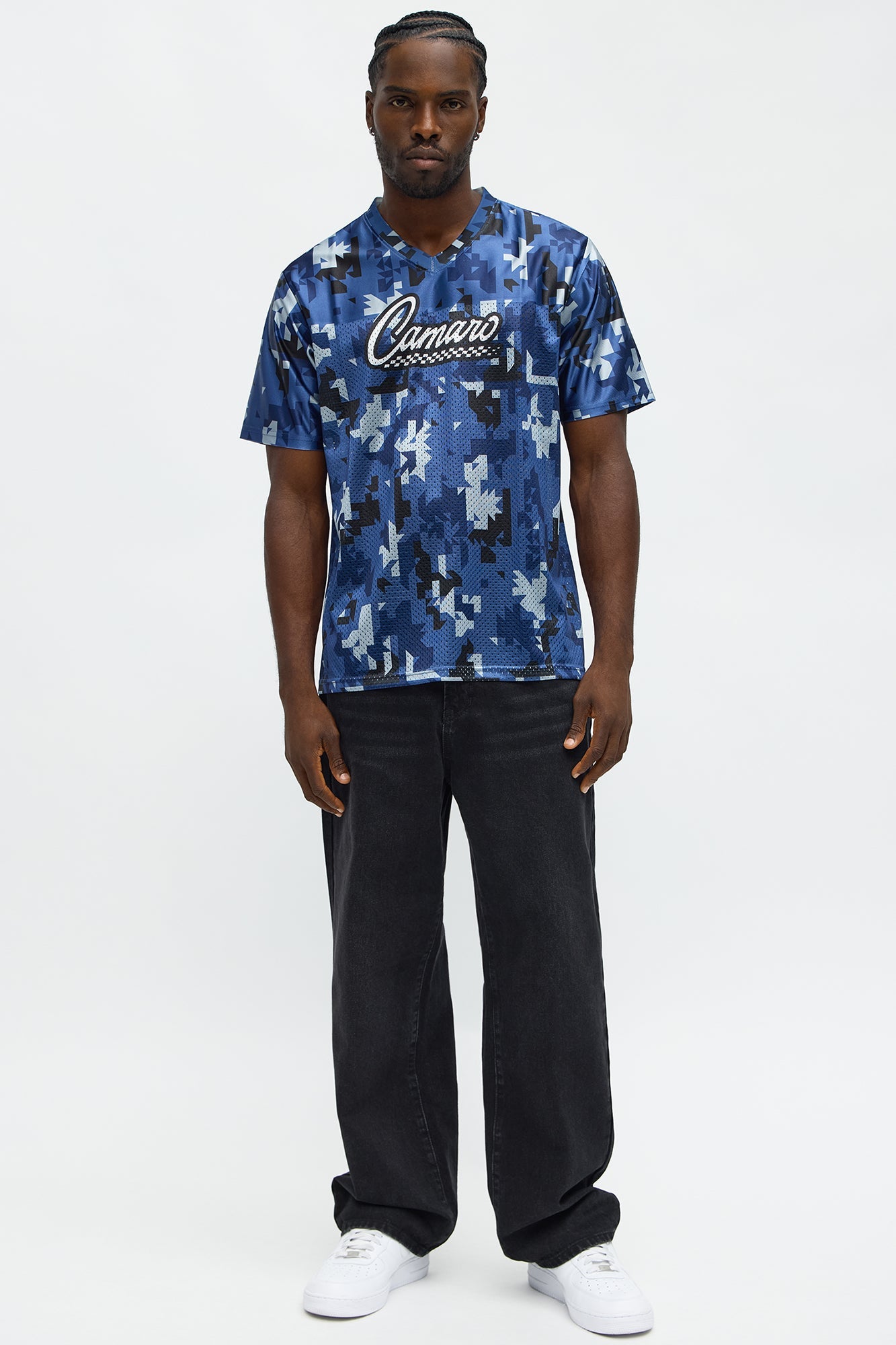 Camaro Combat Print Mesh Jersey - Blue/combo