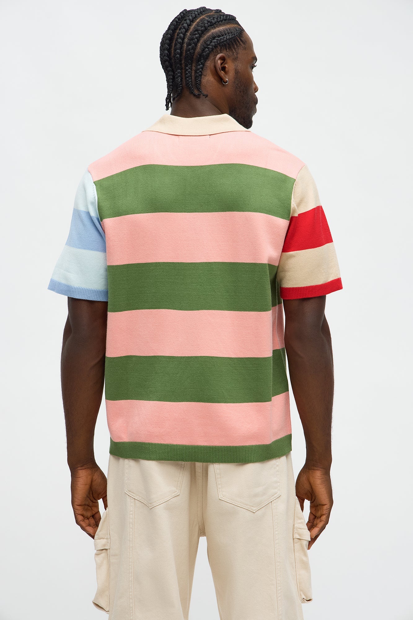 Relaxed Multi Color Dreamer Knitted Polo - Pink/combo