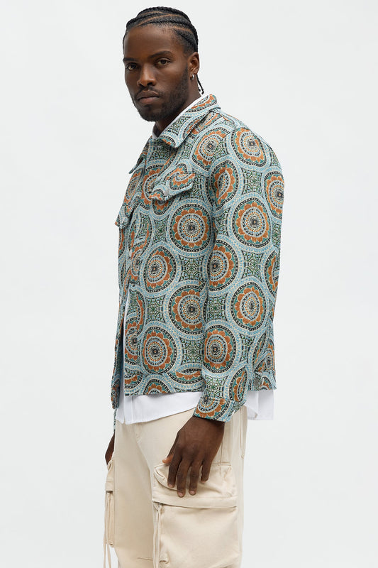 Floral Trip Tapestry Trucker Jacket - Multi Color