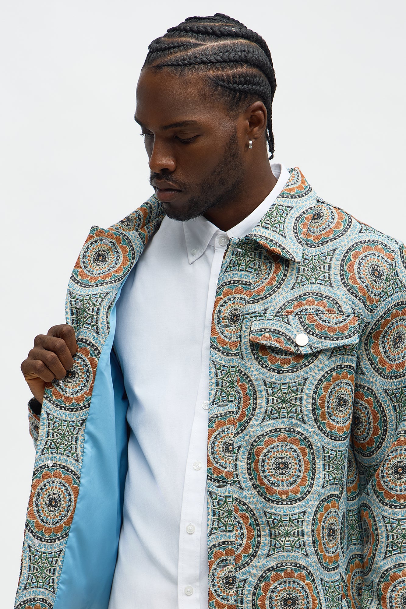 Floral Trip Tapestry Trucker Jacket - Multi Color
