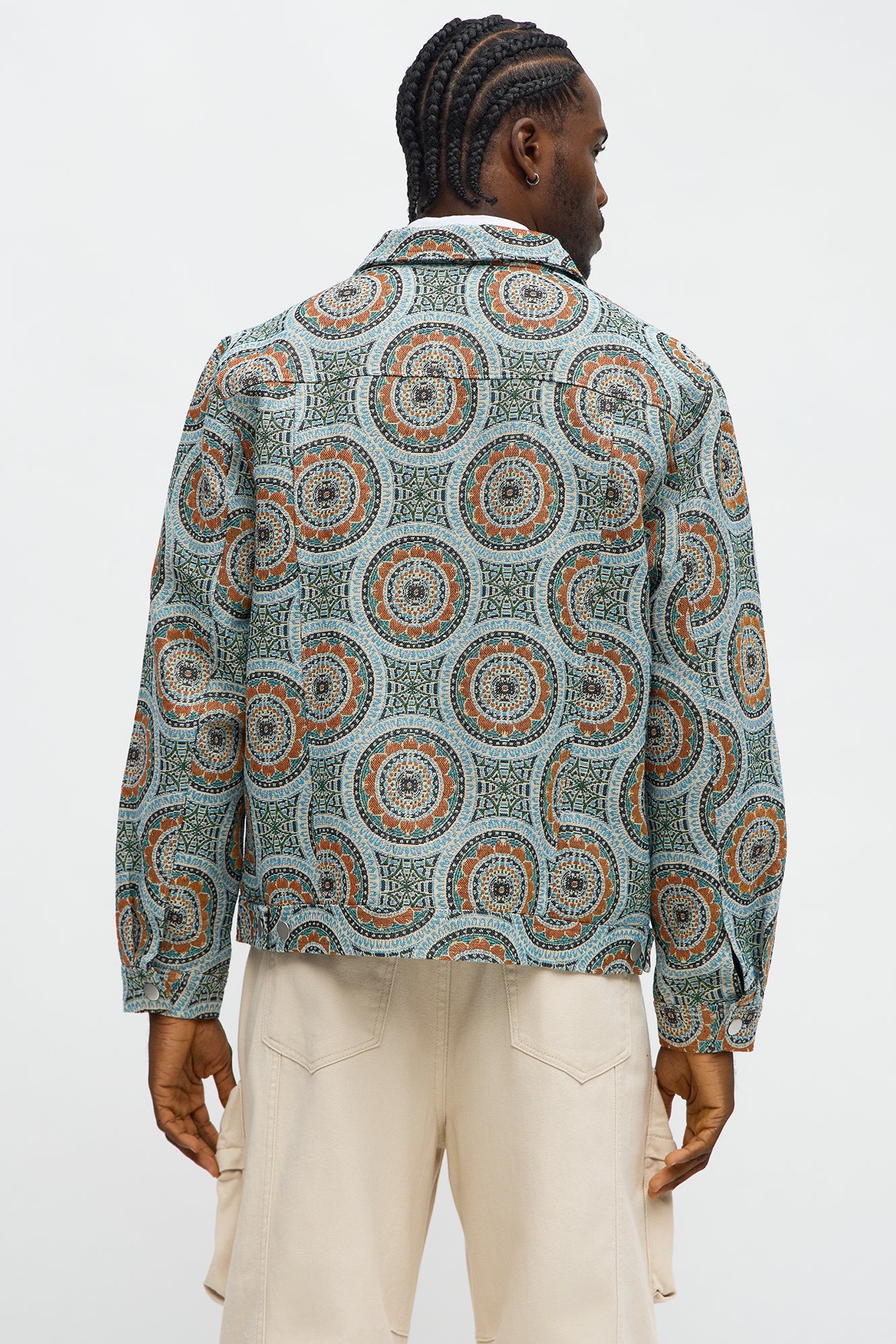 Floral Trip Tapestry Trucker Jacket - Multi Color