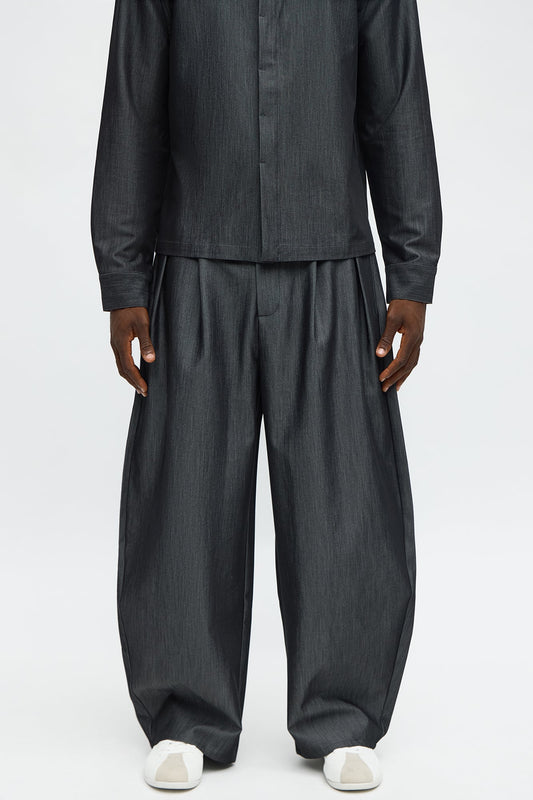 Barrel Bold Flow Trousers - Charcoal