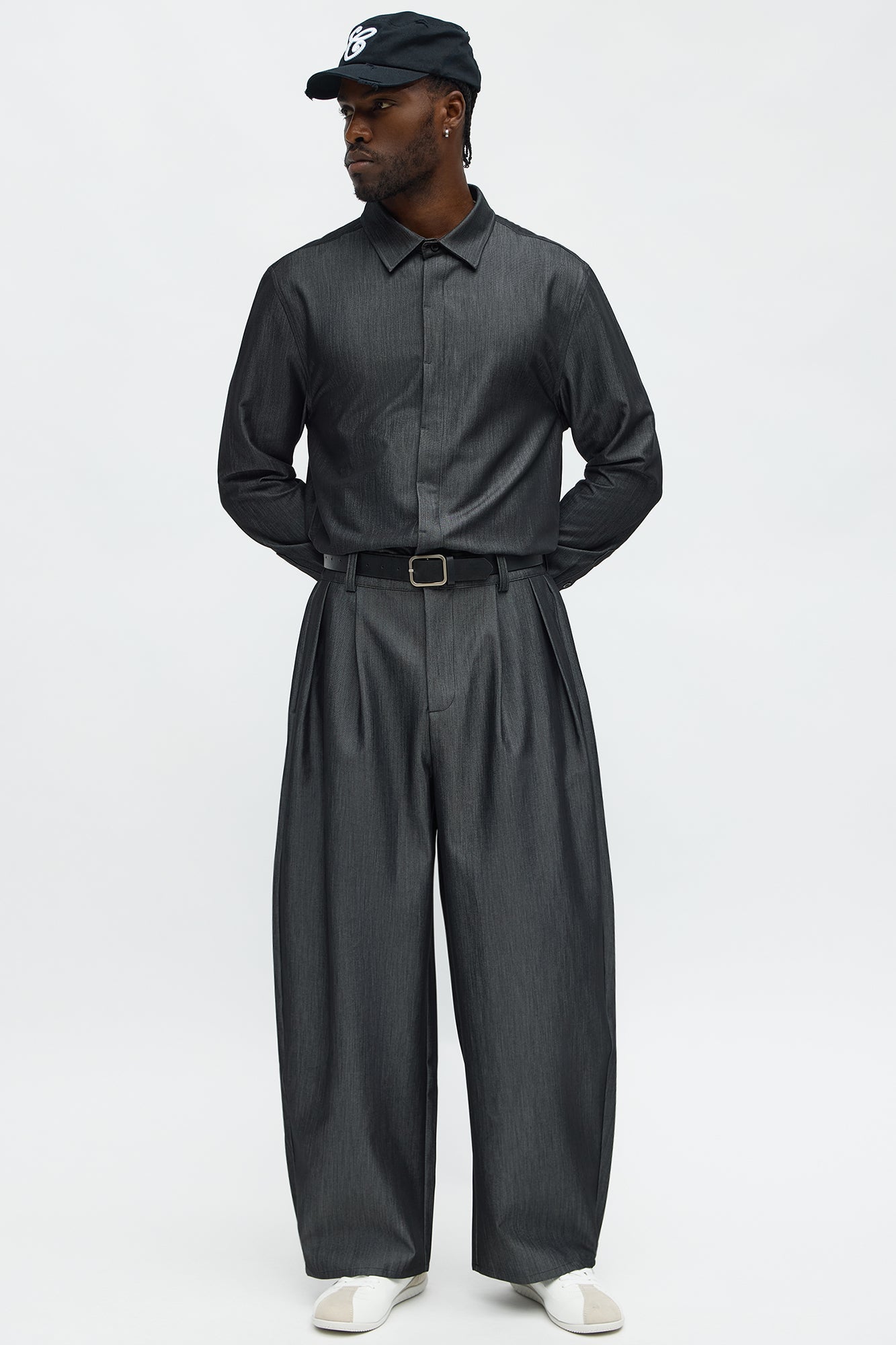 Barrel Bold Flow Trousers - Charcoal