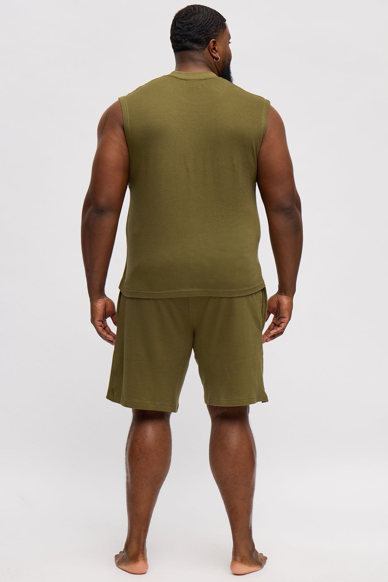 Waffle Texture Matching Lounge Set - Olive