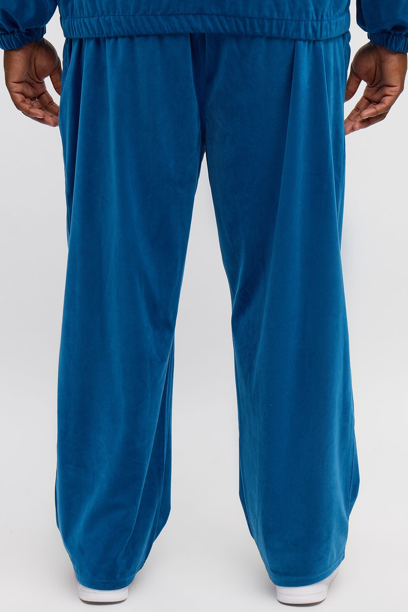 Baggy Velvety Velour Pant - Blue