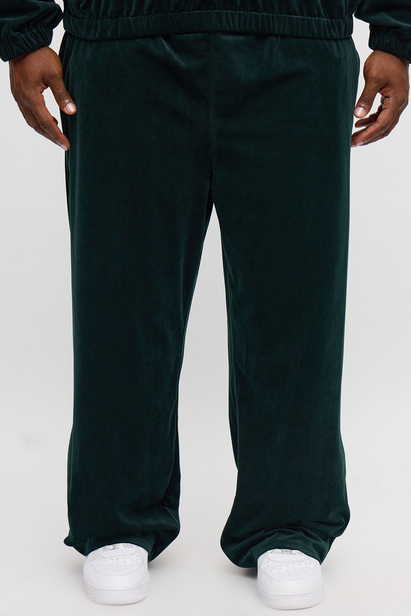 Baggy Velvety Velour Pant - Green