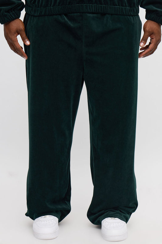 Baggy Velvety Velour Pant - Green