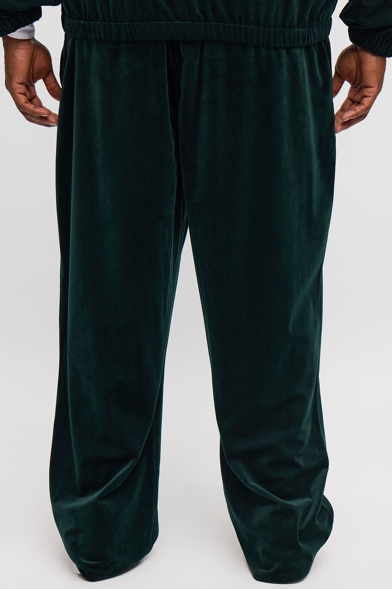 Baggy Velvety Velour Pant - Green