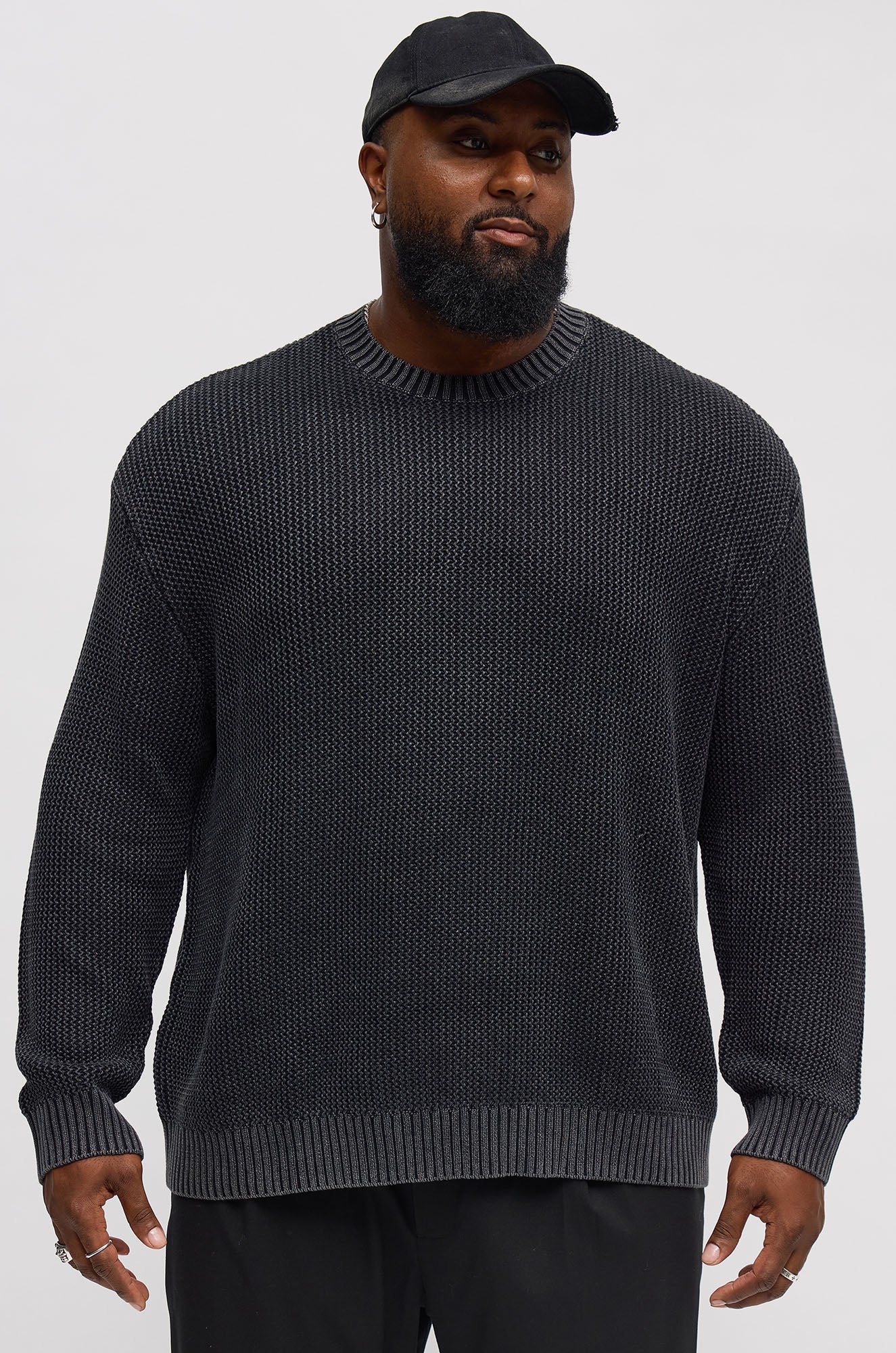 Morning Brew Crewneck Sweater - Black Wash