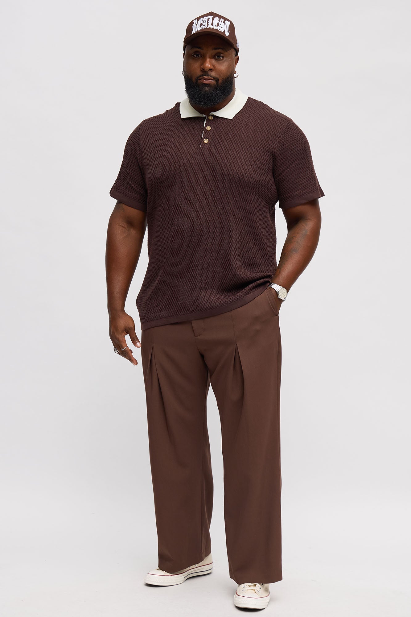 Clubhouse Textured Polo - Brown/combo