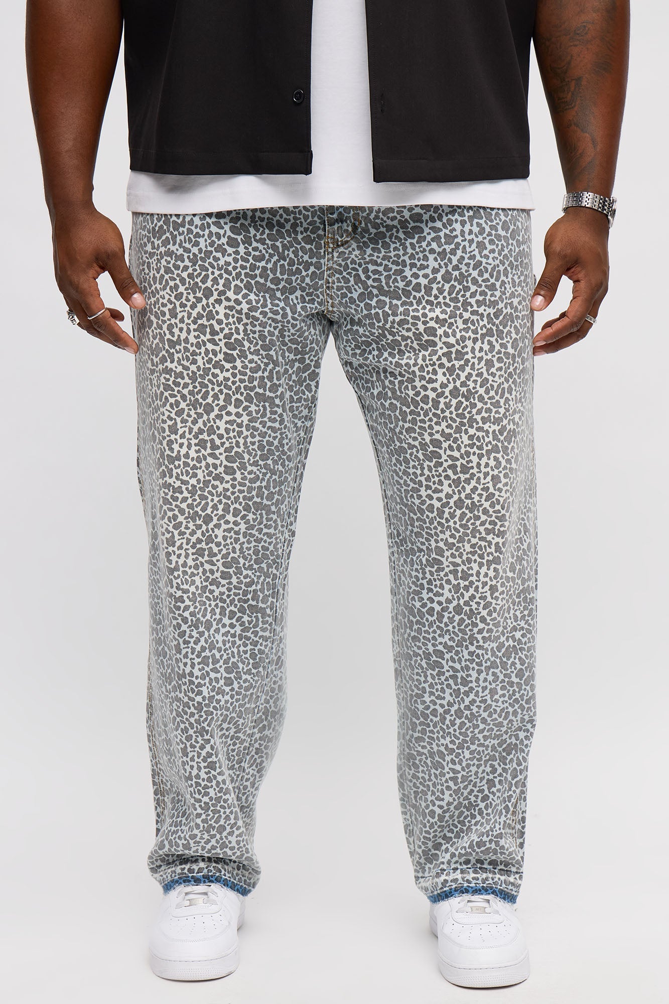 Slim Spot Me Out Leopard Jeans - Blue
