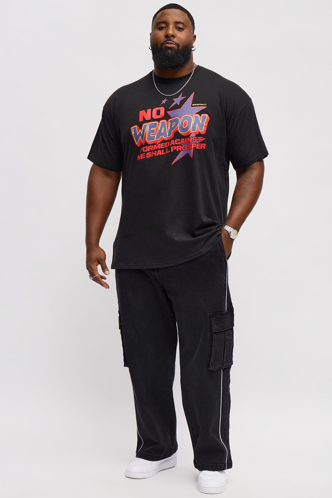 Isaiah 54 Verse 17 NJKV Short Sleeve Tee - Black
