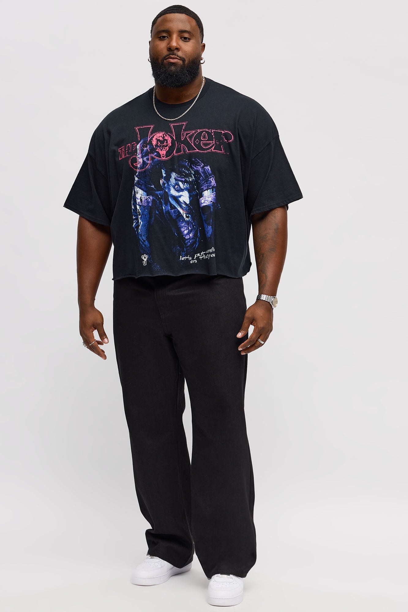 Joker Smile On Your Face Boxy Short Sleeve Tee - Black