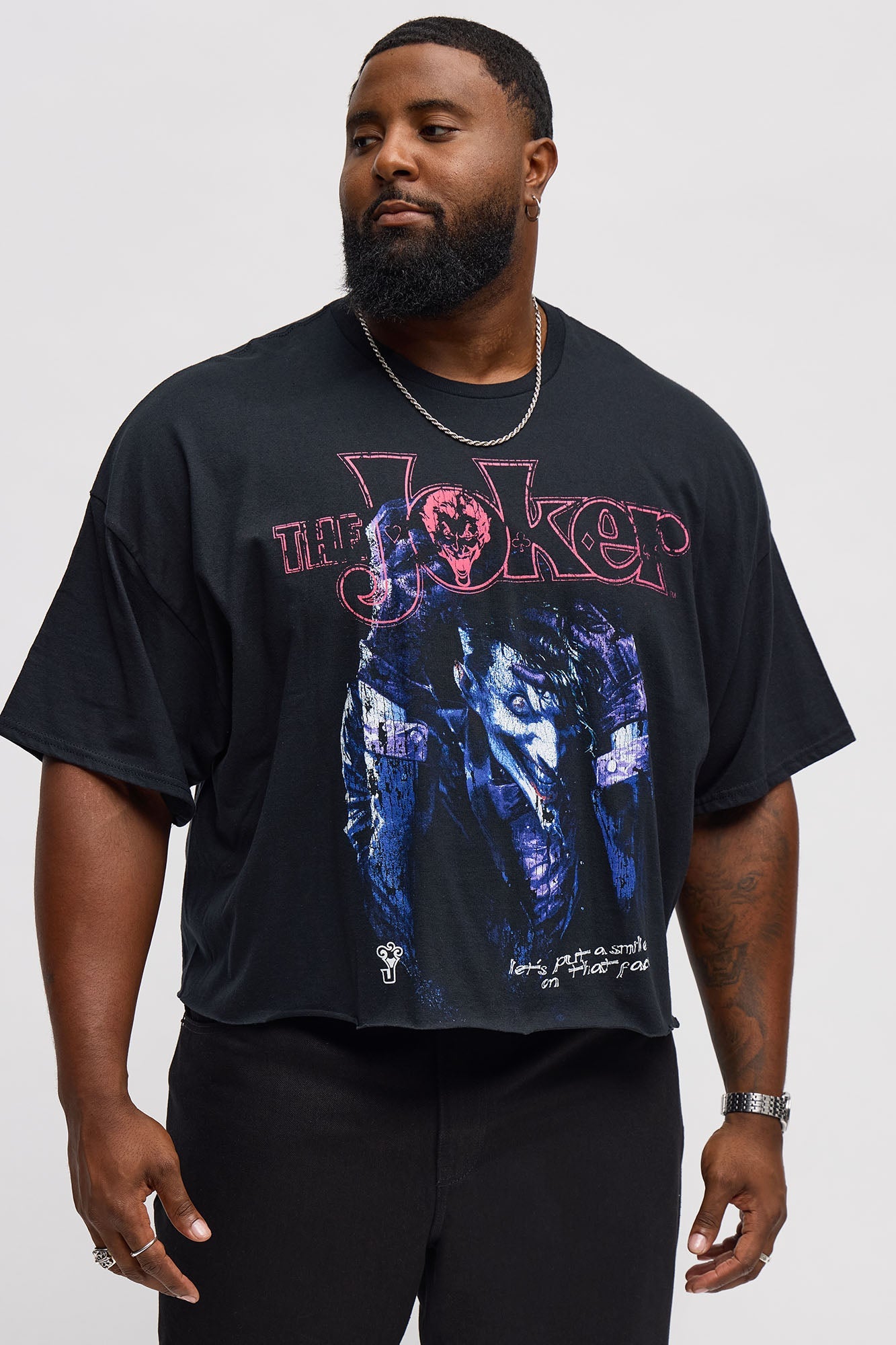 Joker Smile On Your Face Boxy Short Sleeve Tee - Black