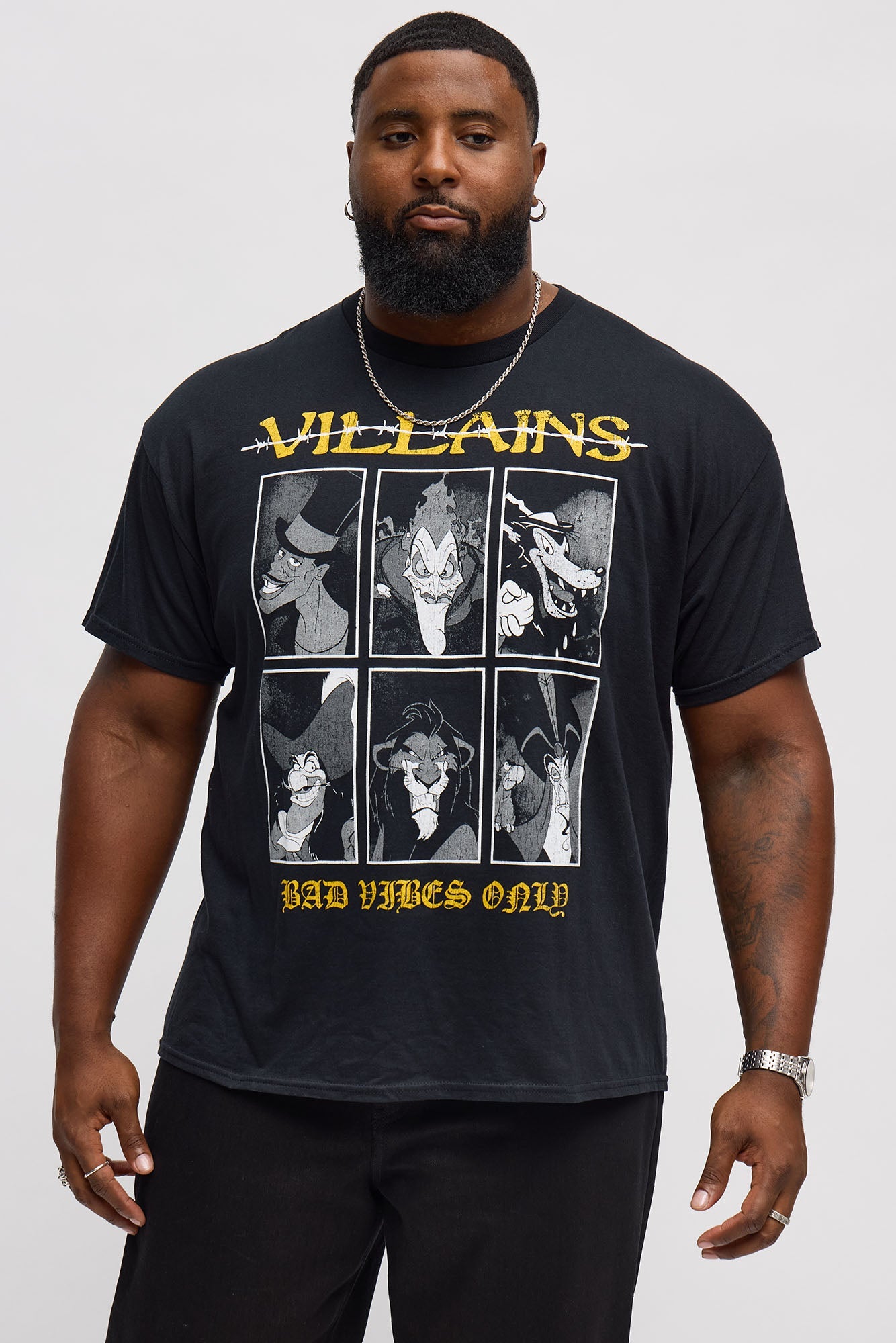 Disney Villains Bad Vibes Only Short Sleeve Tee - Black