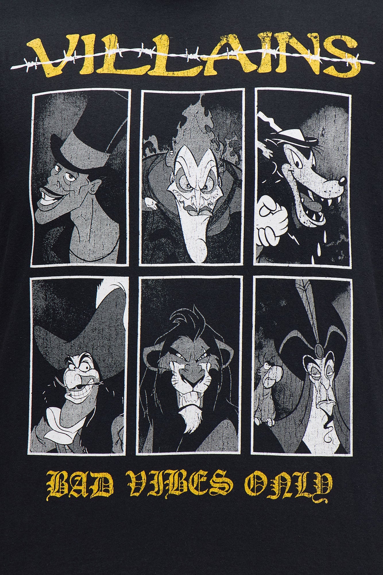 Disney Villains Bad Vibes Only Short Sleeve Tee - Black