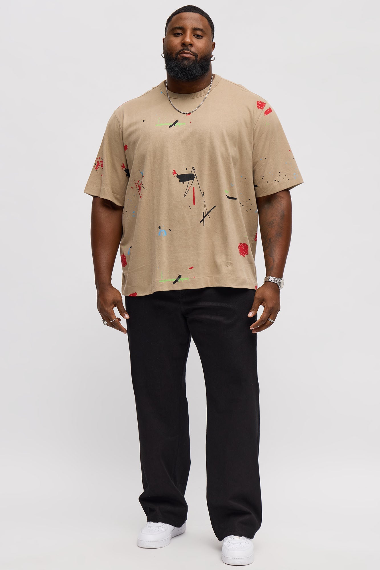 Paint Splatter Tee - Stone