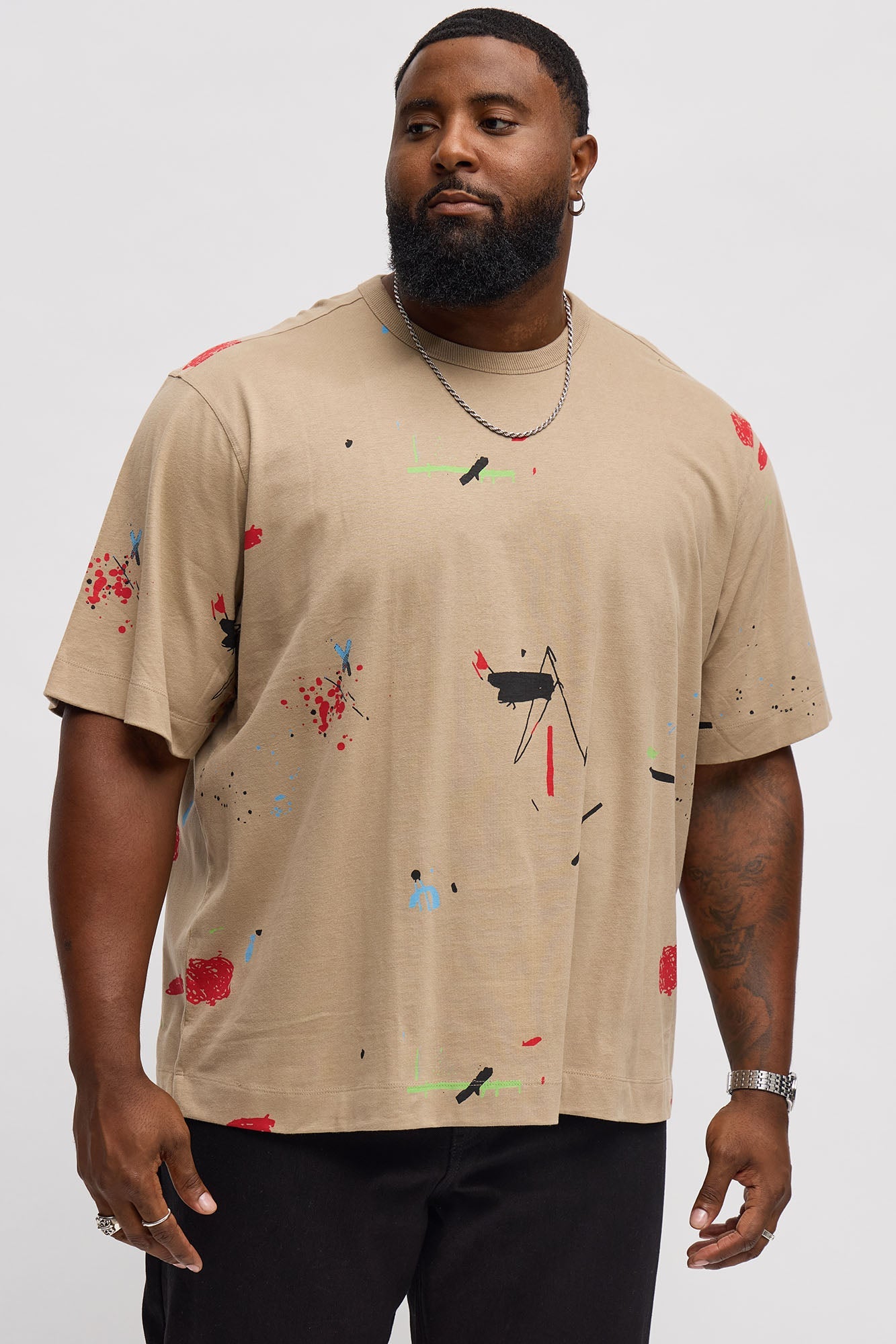 Paint Splatter Tee - Stone