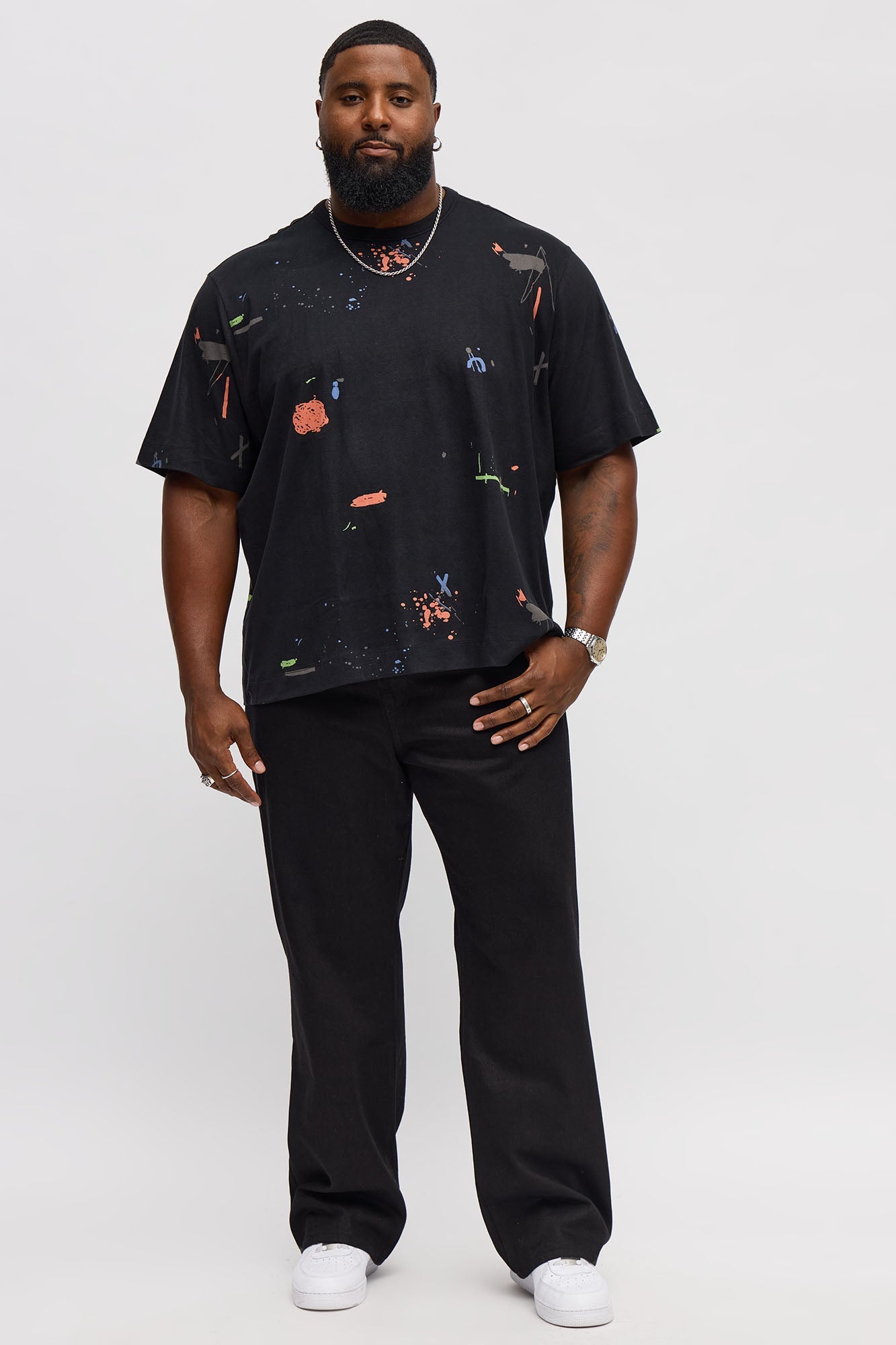 Paint Splatter Tee - Black