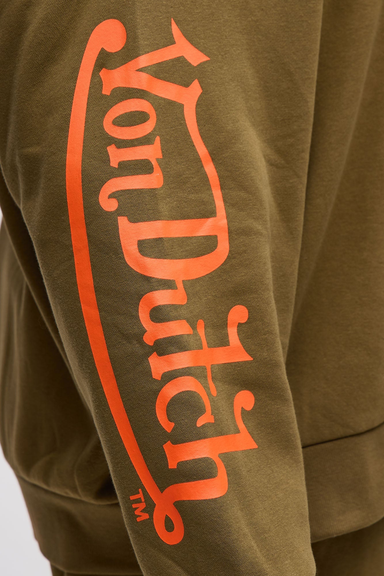 Von Dutch Fire Logo Oversized Hoodie - Olive