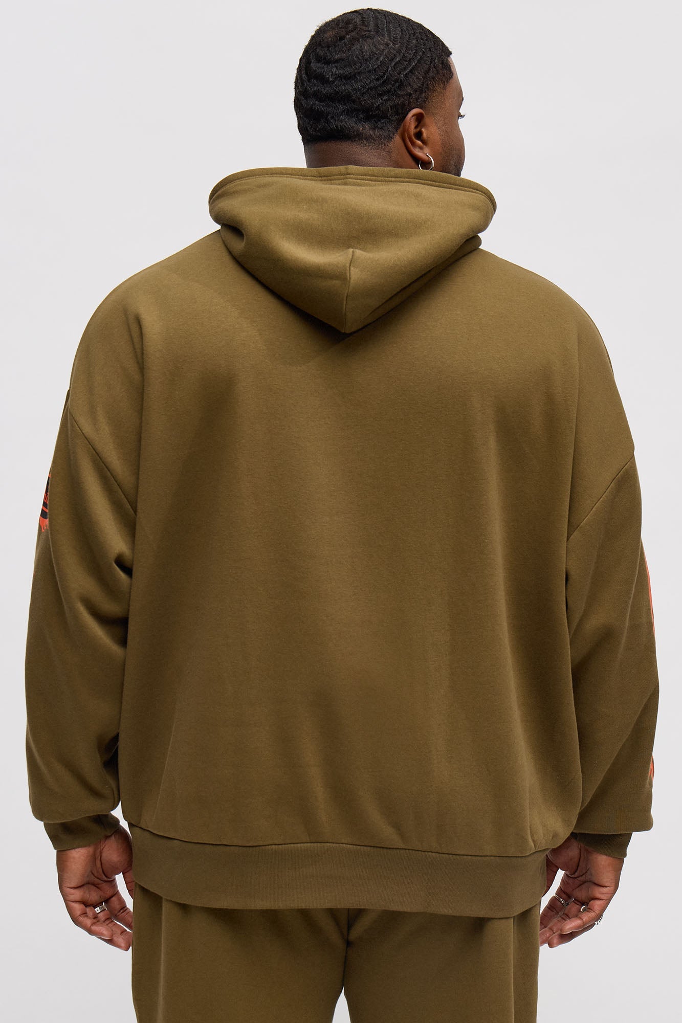 Von Dutch Fire Logo Oversized Hoodie - Olive