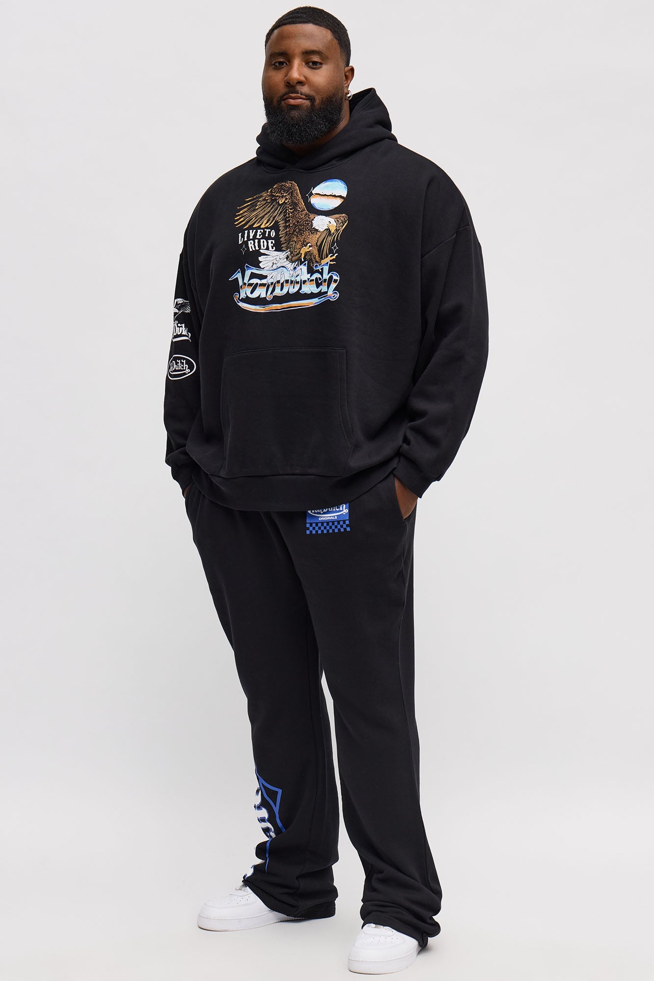 Von Dutch Speed Shop Flared Sweatpants - Black