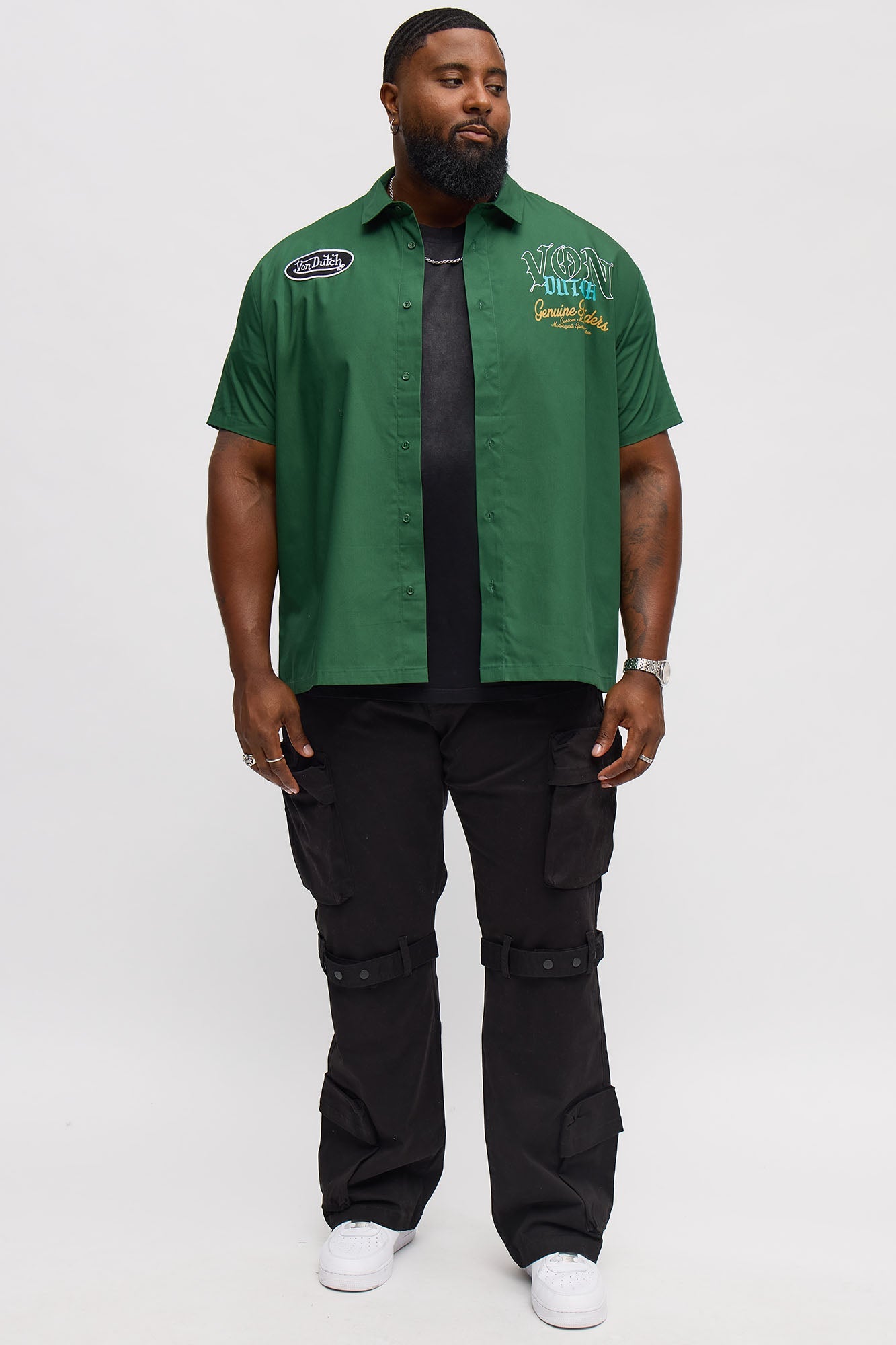Von Dutch Genuine Riders Button Up Shirt - Green