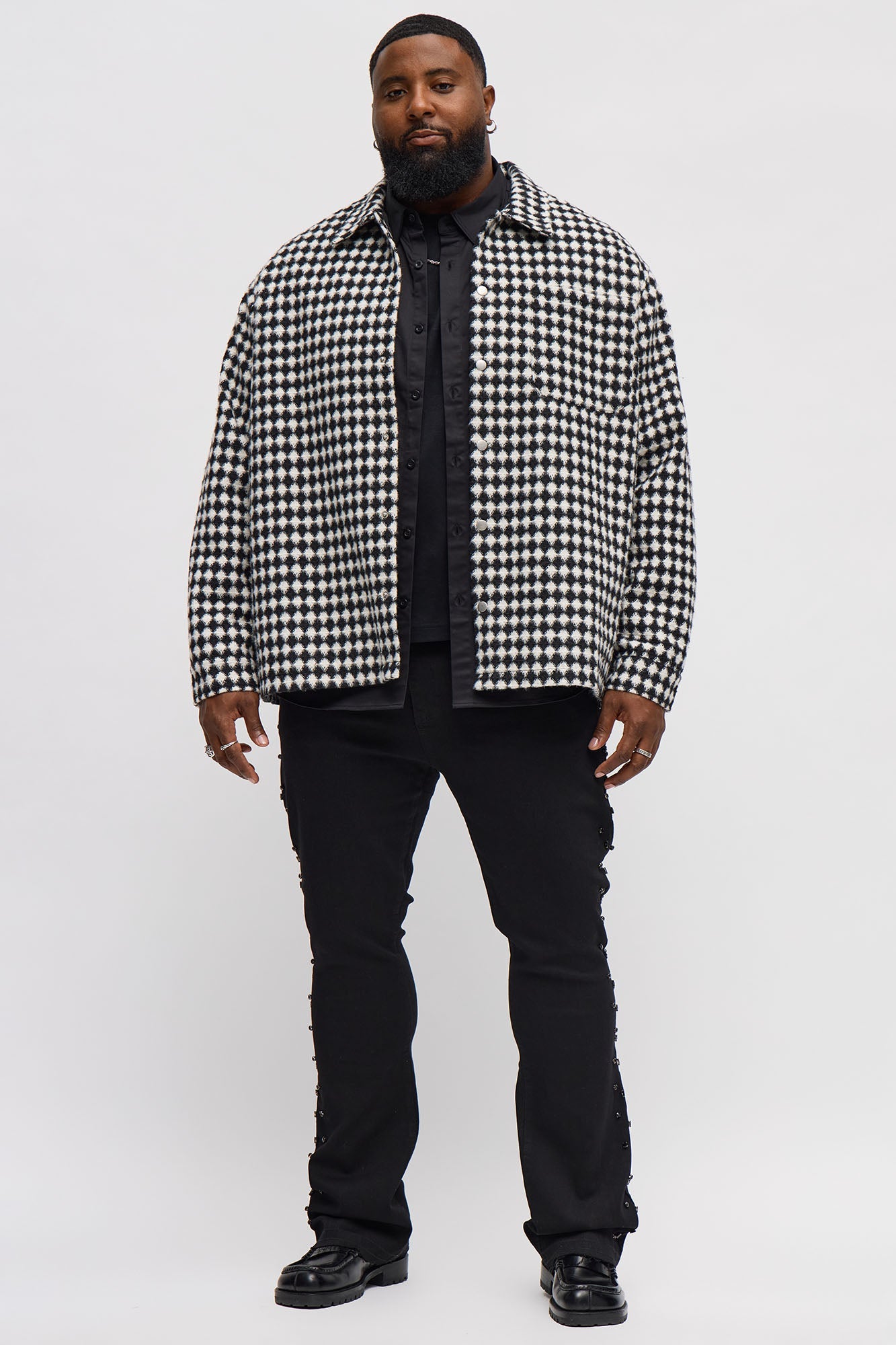 Stacked Skinny Flare By My Side Studded Jean - Black