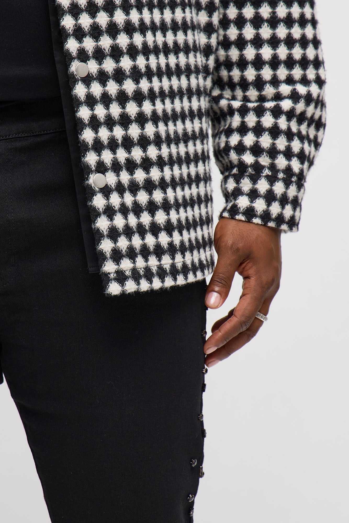 Stacked Skinny Flare By My Side Studded Jean - Black