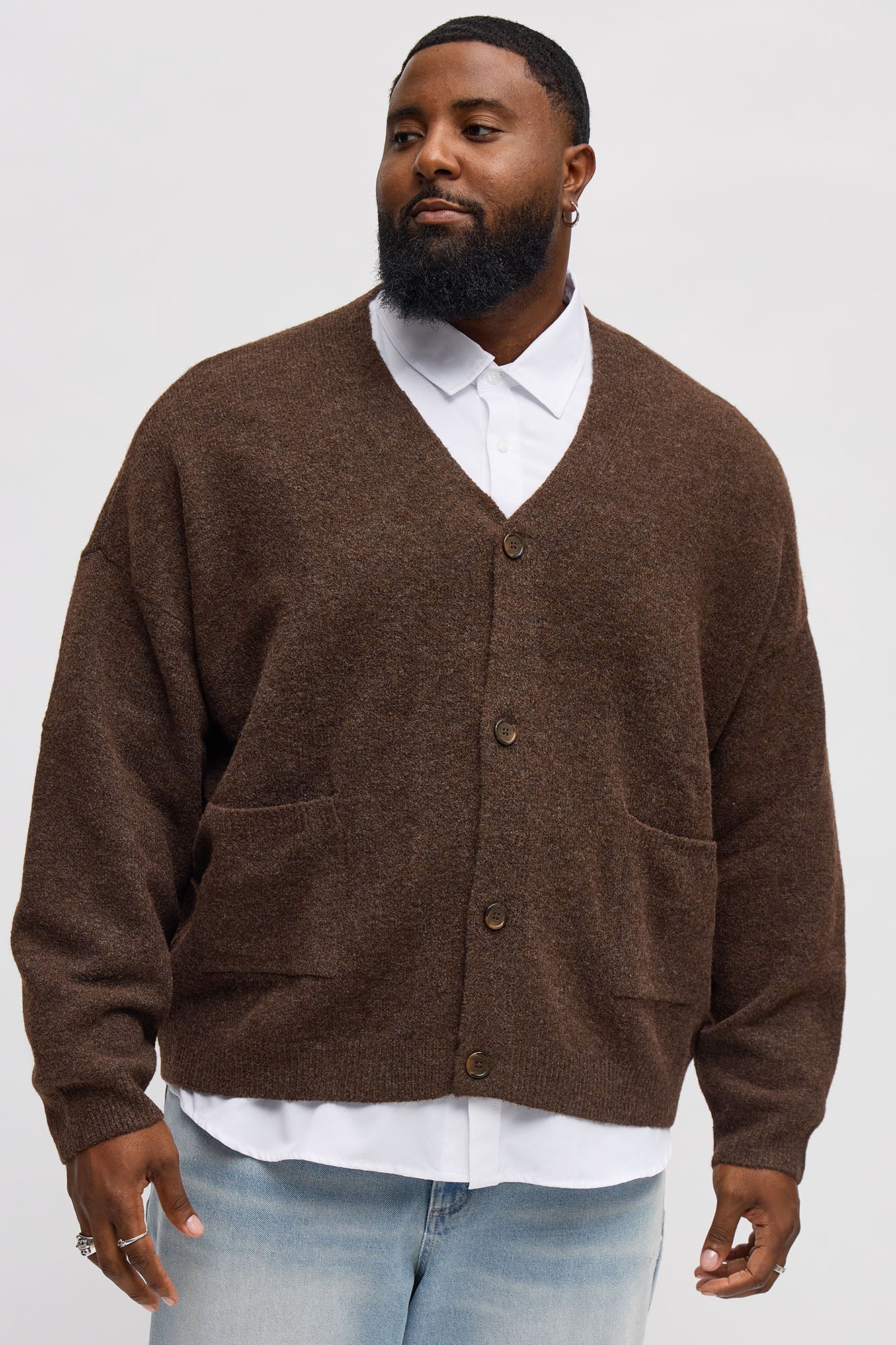 Cropped Harbor Ash Cardigan - Brown